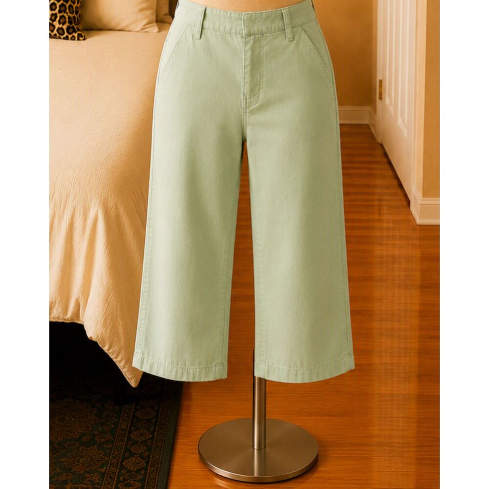 VTG Gap Pastel Green Chino High Rise Crop Capris Size 2 Coastal Boho